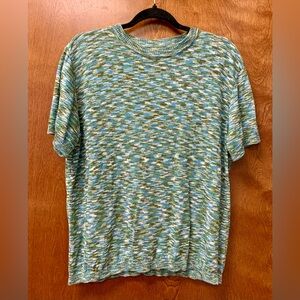 Multicolored short sleeve sweater made in Turkey